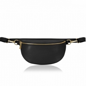 Leather Crossbody / Waist Bag - Black